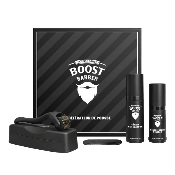 Coffret Boost Barber - rouleau dermapen, sérum et peigne